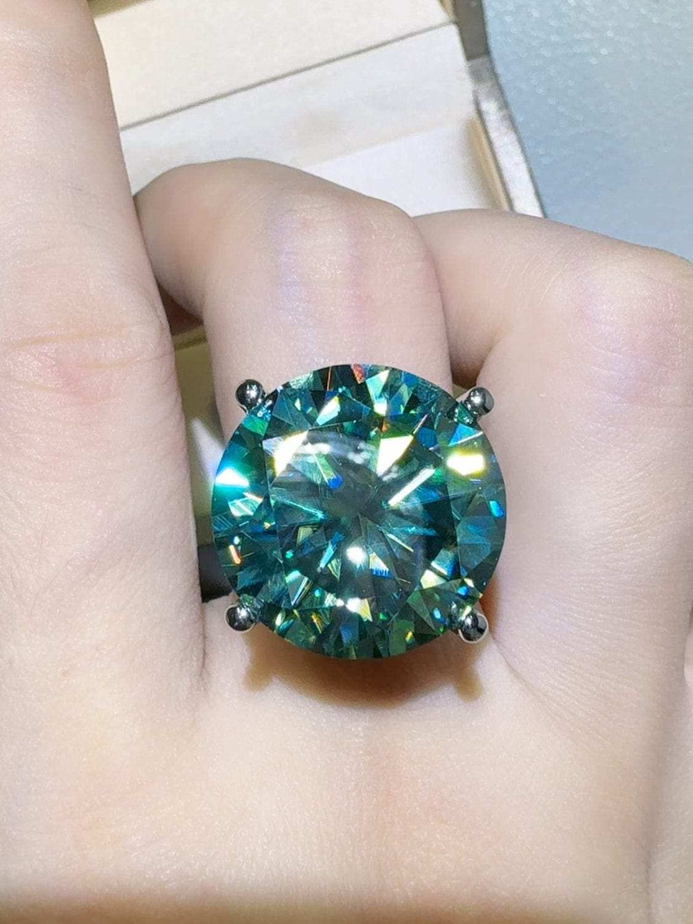 20 Carat Moissanite 925 Sterling Silver Ring - Trendsi - Flyclothing LLC