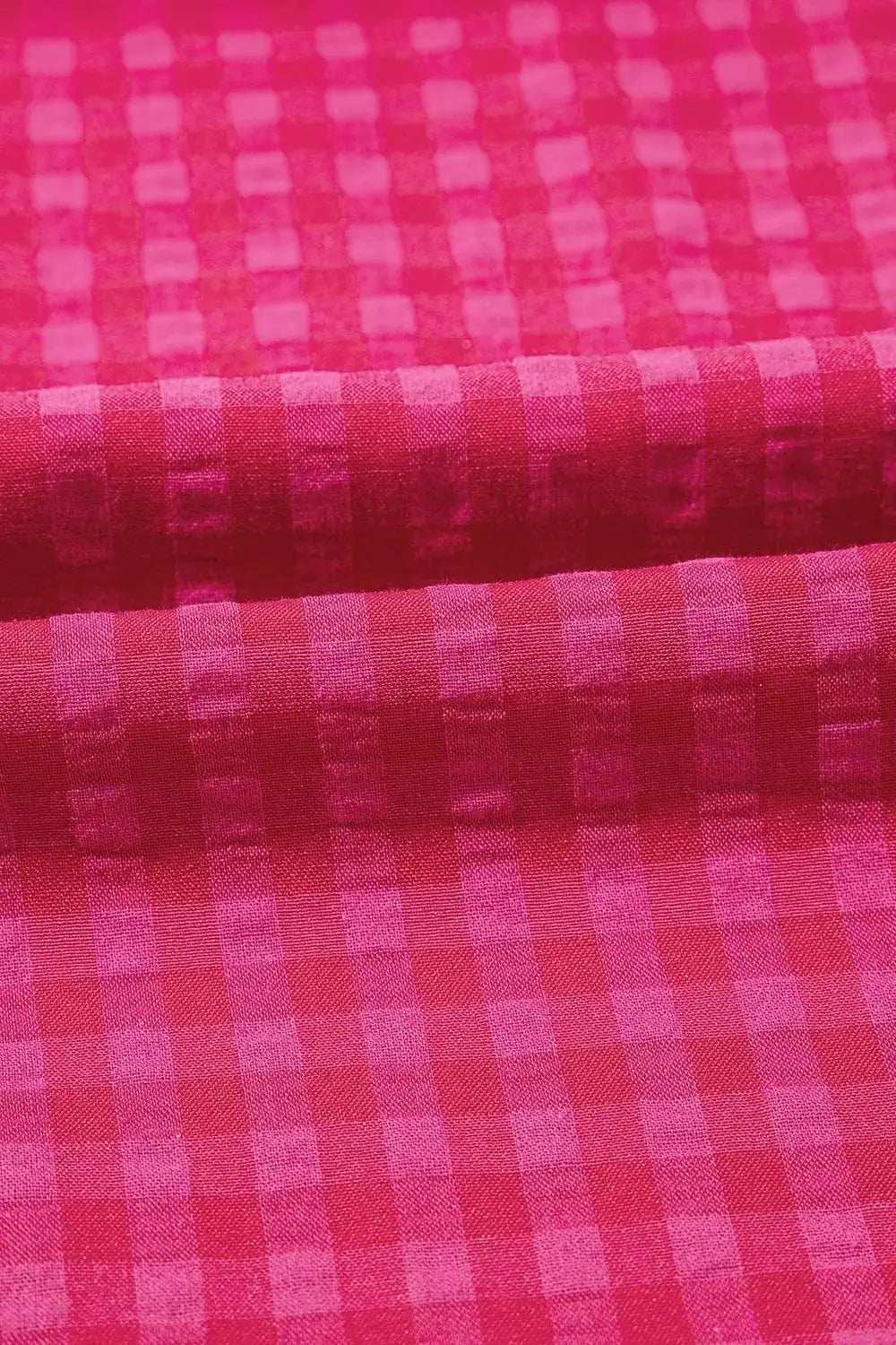 SYNZ Gingham Check Bubble Sleeve Ruffled Maxi Dress - Trendsi - Flyclothing LLC