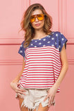 BiBi Star Rpinted with Stripe Combo Top - Trendsi - Flyclothing LLC