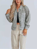 Leopard Button Up Denim Jacket - Trendsi - Flyclothing LLC
