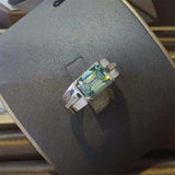 3 Carat 925 Sterling Silver Moissanite Rectangle Shape Ring - Trendsi - Flyclothing LLC