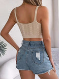 Cable-Knit Short Cami - Trendsi - Flyclothing LLC