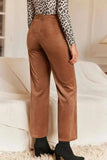 Decorative Button Straight Leg Pants - Trendsi - Flyclothing LLC