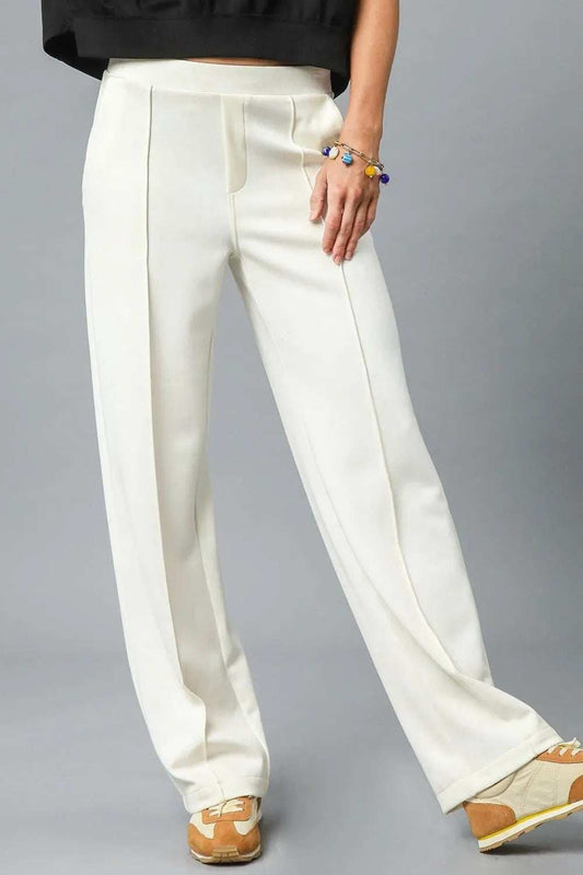 Umgee High Waisted Wide Leg Pants - Trendsi - Flyclothing LLC
