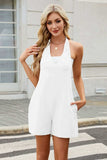V-Neck Halter Neck Romper - Trendsi - Flyclothing LLC