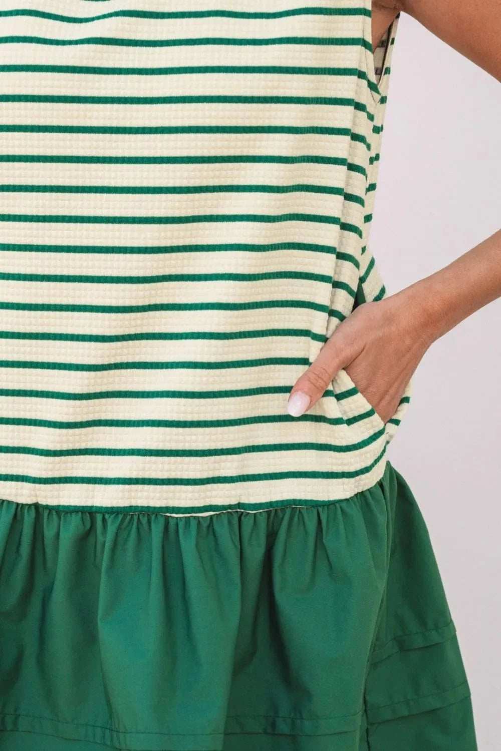 Stripe Woven Sleeveless Mini Dress - Trendsi - Flyclothing LLC