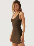Scoop Neck Wide Strap Mini Dress - Trendsi - Flyclothing LLC