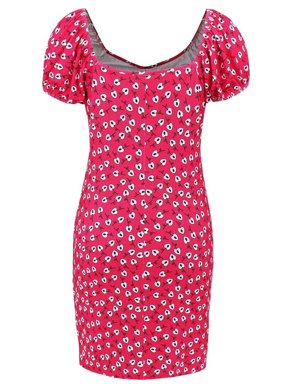 Printed V-Neck Short Sleeve Mini Dress - Trendsi - Flyclothing LLC