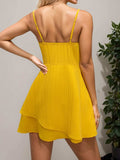 Layered Sweetheart Neck Bow Front Mini Cami Dress - Trendsi - Flyclothing LLC