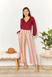 Double Take Striped Smocked Waist Pants with Pockets - Trendsi - Flyclothing LLC