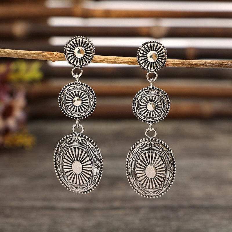 Vintage Alloy Dangle Earrings - Trendsi - Flyclothing LLC