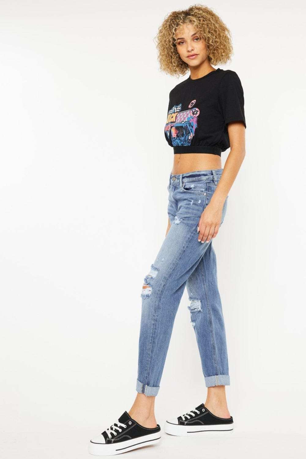 Kancan Mid Rise Distressed Straight Jeans - Trendsi - Flyclothing LLC