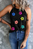 Sequin Flower Round Neck Tank - Trendsi - Flyclothing LLC