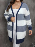 Plus Size Open Front Long Sleeve Cardigan - Trendsi - Flyclothing LLC