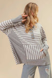 BiBi Striped Thumbhole Long Sleeve Top - Trendsi - Flyclothing LLC