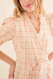 And The Why Plaid Patterned and Ruffled Wrap Blouse Top - Trendsi - Flyclothing LLC
