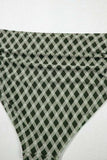 Dotted Mesh Plaid Patchwork High Waisted Swim Set - Trendsi - Flyclothing LLC