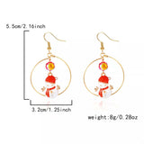 18K Gold-Plated Christmas Snowman Earrings - Trendsi - Flyclothing LLC