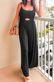 Cutout Scoop Neck Wide Strap Jumpsuit - Trendsi - Flyclothing LLC