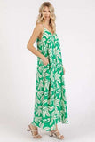 Mittoshop Printed V-Neck Maxi Cami Dress with Pockets - Trendsi - Flyclothing LLC