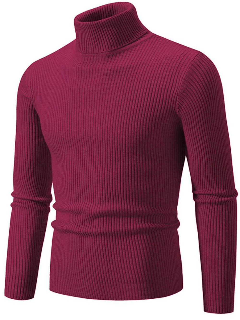 Men's Turtleneck Long Sleeve Ribbed Sweater - Trendsi - Flyclothing LLC