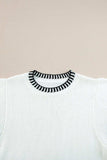 Round Neck Short Sleeve Knit Top - Trendsi - Flyclothing LLC