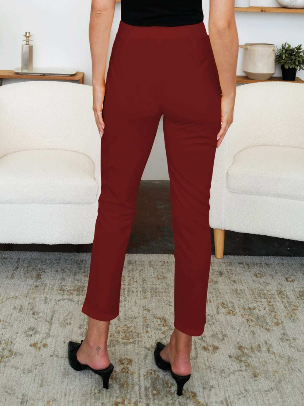 FAM-FAM Pocketed High Waist Skinny Pants - Trendsi - Flyclothing LLC