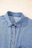 Button Down Short Sleeve Denim Dress - Trendsi - Flyclothing LLC