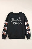 Letter Graphic Bow Long Sleeve Sweatshirt - Trendsi - Flyclothing LLC