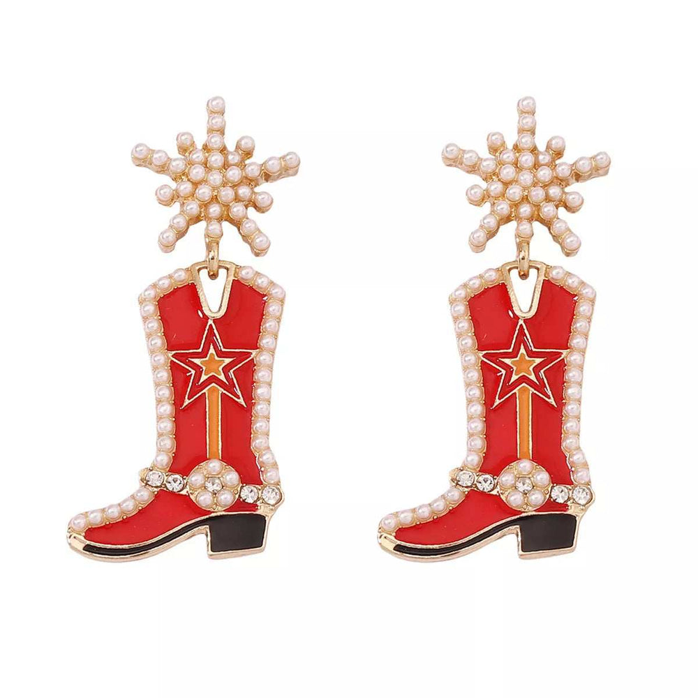 Cowgirl Boot Dangle Earrings - Trendsi - Flyclothing LLC