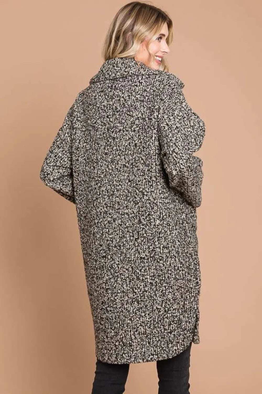 Culture Code Full Size Lapel Collar Double Breast Teddy Coat - Trendsi - Flyclothing LLC