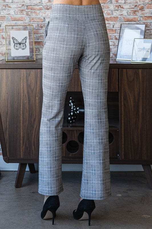 Heimish Full Size Plaid Flare Pants with Wide Waist Band Plus Size - Trendsi - Flyclothing LLC