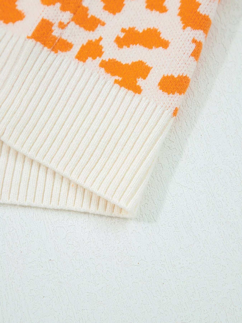 Leopard Drop Shoulder Chunky Knitted Cardigan - Trendsi - Flyclothing LLC