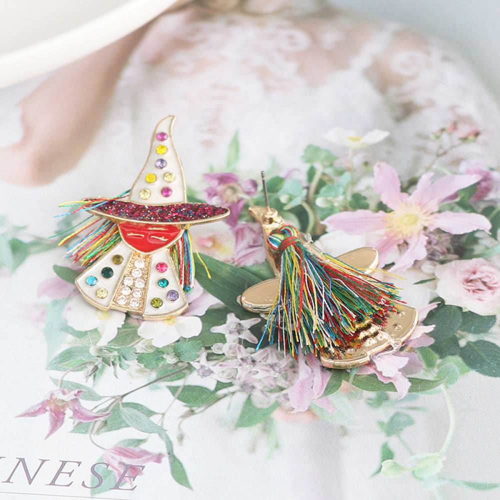 Witch Rhinestone Alloy Earrings - Trendsi - Flyclothing LLC
