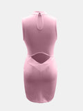 Cutout Mock Neck Sleeveless Dress - Trendsi - Flyclothing LLC