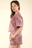 VERY J Quilted Washed Crop Top and Shorts Set - Trendsi - Flyclothing LLC