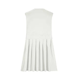 Pleated Round Neck Sleeveless Mini Dress - Trendsi - Flyclothing LLC