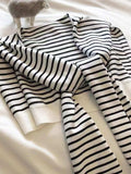 Striped Contrast Knit Wrap - Trendsi - Flyclothing LLC