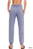 Zenana Acid Wash Fleece Sweatpants with Pockets - Trendsi - Flyclothing LLC