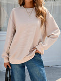 Striped Patchwork Long Sleeve Sweatshirt - Trendsi - Flyclothing LLC