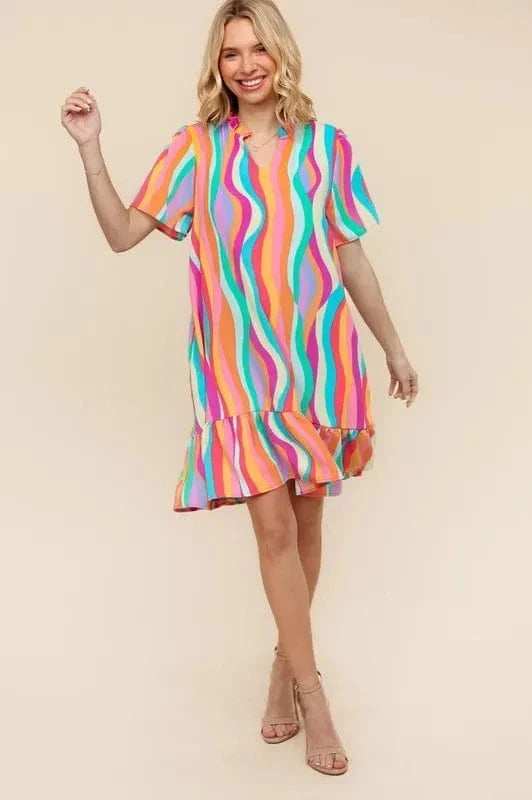 Haptics Tiered Woven Ruffle Hem Dress - Trendsi - Flyclothing LLC