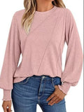 Round Neck Long Sleeve Top - Trendsi - Flyclothing LLC