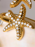 18K Gold-Plated Stainless Steel Zircon Starfish Ring - Trendsi - Flyclothing LLC
