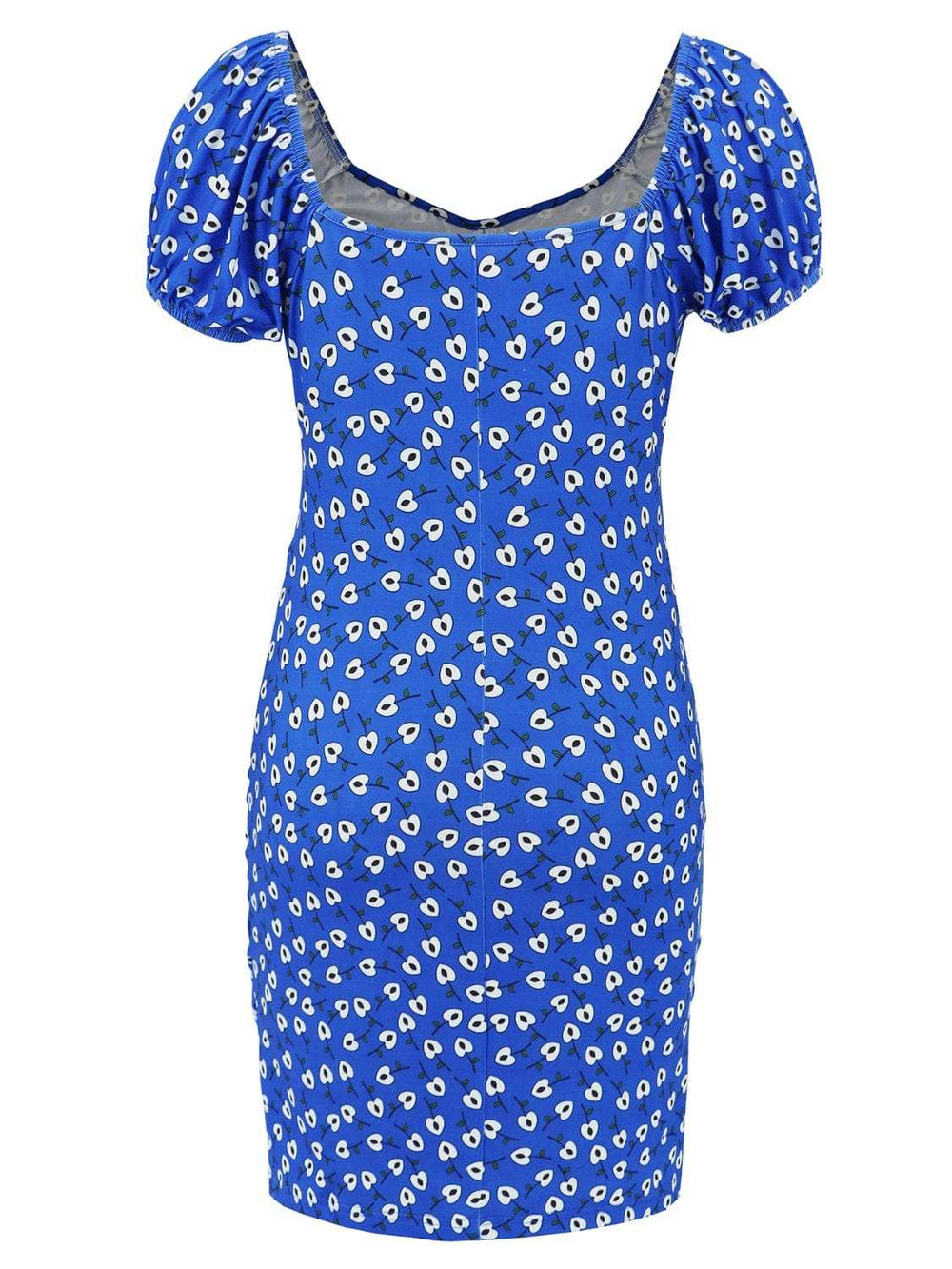 Printed V-Neck Short Sleeve Mini Dress - Trendsi - Flyclothing LLC