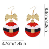 Christmas Dangle Earrings with Bow - Trendsi - Flyclothing LLC