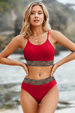 Leopard Trim Scoop Neck Bikini Set - Trendsi - Flyclothing LLC