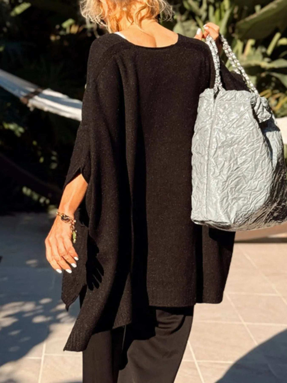 Ribbed Hem V-Neck Sweater - Trendsi - Flyclothing LLC