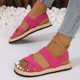 Crisscross Open Toe Flat Sandals - Trendsi - Flyclothing LLC