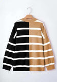 Contrast Striped Long Sleeve Sweatshirt - Trendsi - Flyclothing LLC
