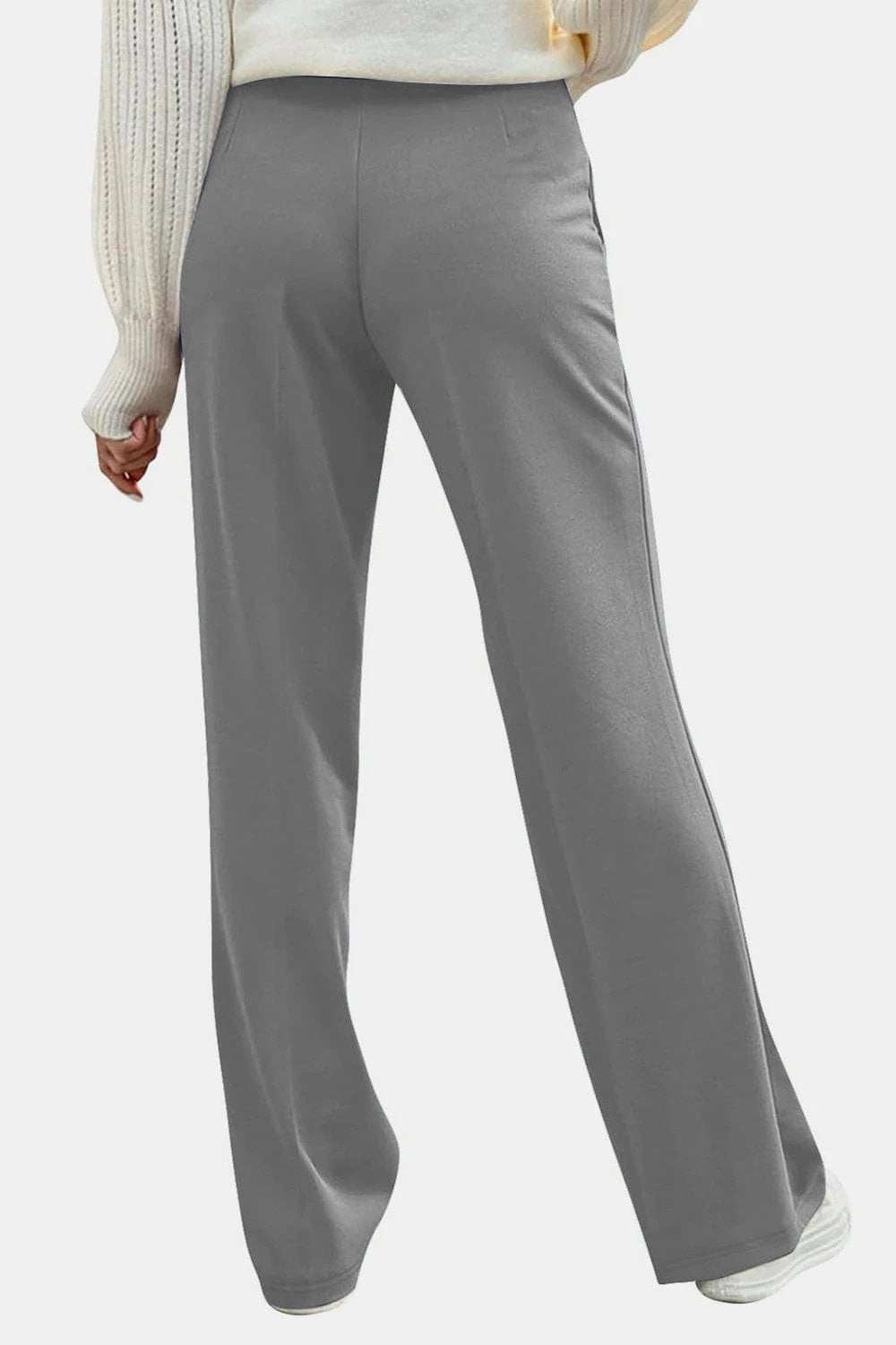 Decorative Button High Rise Pants - Trendsi - Flyclothing LLC